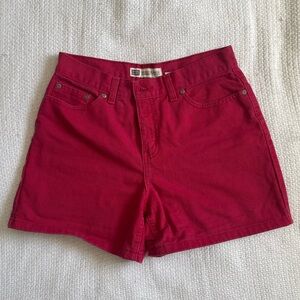 Faded Glory red denim shorts